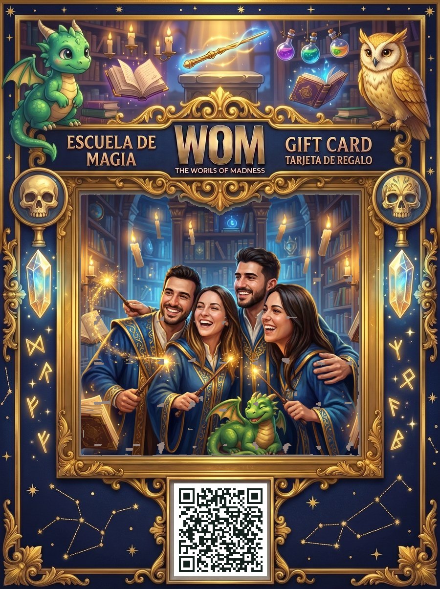 Tarjeta regalo con los amigos convertidos en magos